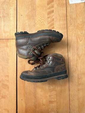 Vintage Timberland Euro Hiker Brown Leather Ankle Hiking Boots